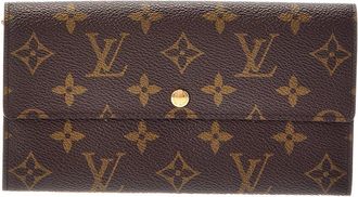 Louis Vuitton Brown Monogram Coated Canvas Porte Monnaie Credit (Authentic Pre-Loved)
