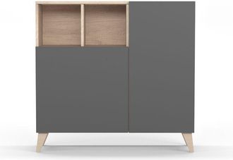 HERDASA Zapatero OSLO, Herdasa, en melamina roble y puertas grafito