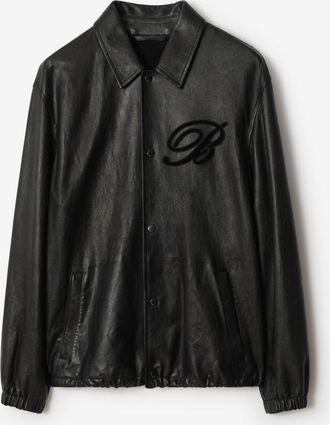 Burberry Cursive Logo Leather Overshirt