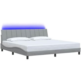 vidaXL Cama Sin Colch&oacute;n Tela Gris Claro 200x200 Cm Vidaxl
