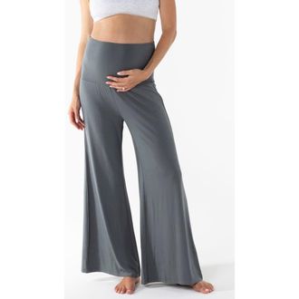 Angel Maternity Debra Wide Leg Maternity Lounge Pants in Slate Grey at Nordstrom, Size X-Small