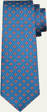 Kiton Mens Floral Medallion Silk 7-Fold Tie