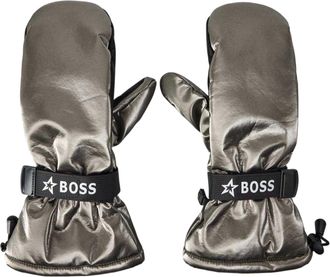 HUGO BOSS Unisex-skiwanten voor volwassenen met metallic-effect (Grijs)
