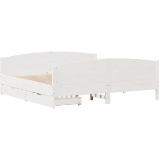 vidaXL Vidaxl - Estructura De Cama Sin Colch&oacute;n Madera Maciza Blanca 200x200 Cm