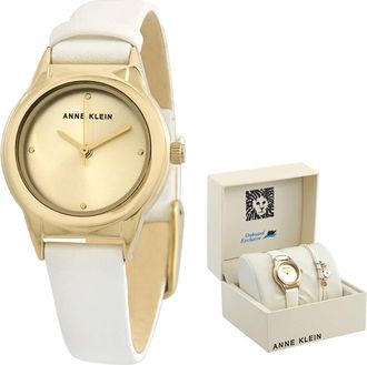 Anne Klein Quartz Gold Dial Ladies Watch and Bracelet Set AK-3524WTST