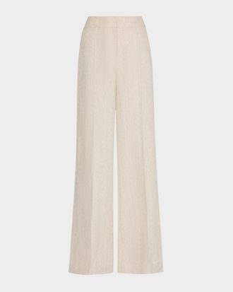 Milly Noa Wide-Leg Linen Pants