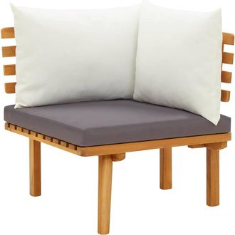 vidaXL Vidaxl - Sof&aacute; De Esquina Para Jard&iacute;n Con Cojines Madera Maciza De Acacia