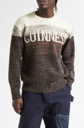 J.W.Anderson x Guinness Intarsia Logo Colorblock Wool Blend Sweater in Brown at Nordstrom, Size X-Large
