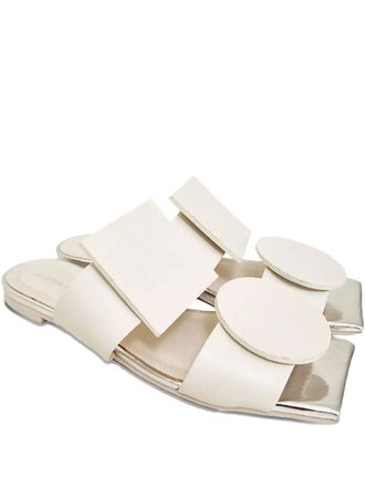 Gloria Coelho square-circle flat sandals - White