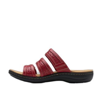 Clarks Womens Casual Sandal, Red Leather, 5.5 UK