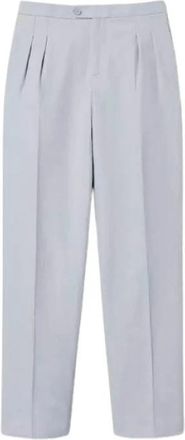 Twinset Pantaloni in saia di cotone e lino - Dames - Wijde Broeken - Grijs - M - Katoen - Broeken