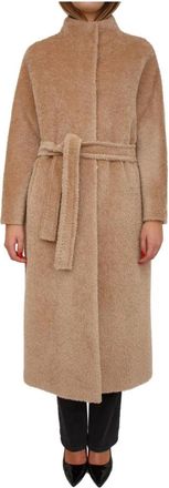 Max Mara Cappotto - Dames - Jas met riem - Bruin - XL - Wol - Jassen