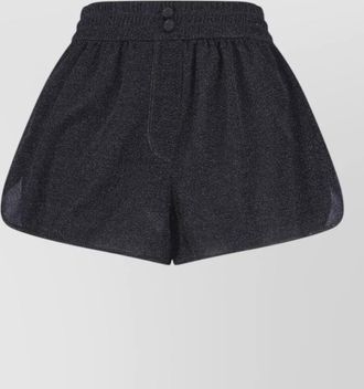 Os&eacute;ree straight trousers button detail glitter finish