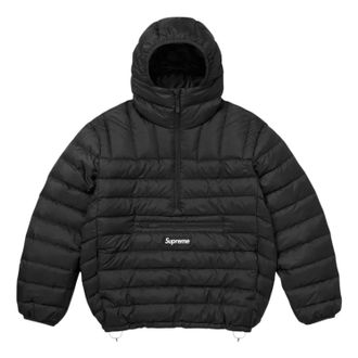 SUPREME Micro Down Half Zip Hooded Pullover Black FW25J40-BLACK