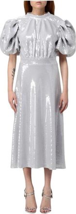 Rotate Sequin Puff Sleeve Midi Dress