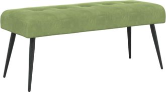 vidaXL Banco Con Tapicer&iacute;a Con Botones Verde Claro 110 X 40 X 46 Cm Vidaxl