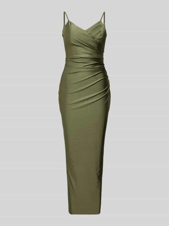 Troyden Collection Cocktailkleid mit Spaghettitr&auml;gern und V-Ausschnitt in Oliv, Gr&ouml;&szlig;e 32