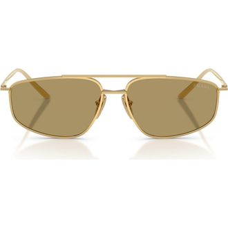 Prada 58mm Pillow Sunglasses in Gold /Green Olive at Nordstrom