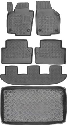 OEM Volkswagen Sharan Ii Van Del 2010 Set - Alfombrillas Para Coche + Alfombrilla Para Maletero