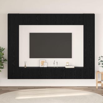 Berkfield Home TV Cabinet with Shelf 10 pcs Black oak Medium 30.5 x 30 x 90 cm