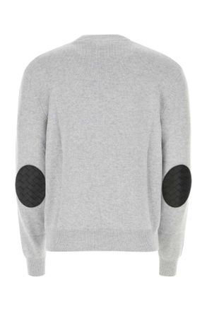 Bottega Veneta Mens Melange Grey Stretch Cashmere Blend Sweater Maglieria