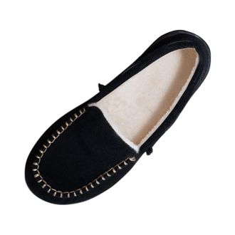 Generic Womens Slippers Comfy Suede Memory Foam Moccasin Slippers Non-Slip Comfy Warm Lining House Shoes with Rubber Sole