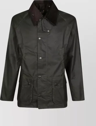 Barbour waxed cotton parka collared neck