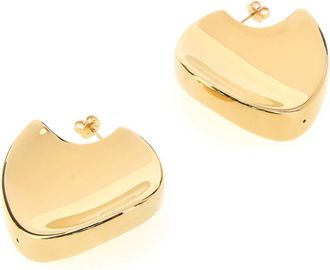 Bottega Veneta Womens Gold Silver Large Disc Earrings Sterling