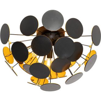 QAZQA Qazqa - Design Ceiling Light Black with Gold 54cm 3-Light - Cerchio
