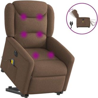 vidaXL Vidaxl - Sill&oacute;n De Masaje El&eacute;ctrico Reclinable Elevable Tela Marr&oacute;n