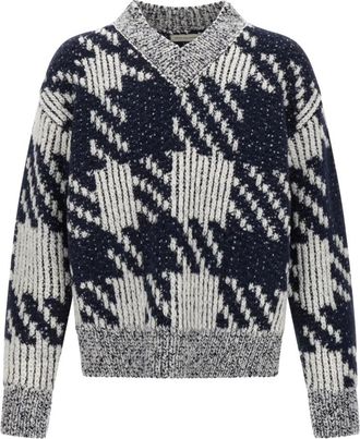 Dries Van Noten Truien & Vesten, Heren, Veelkleurig, M, Wol, Dries Van Noten Sweaters Wit
