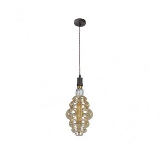 Fabrilamp Fabrilamp - Colgante Loreto 1xe27 Marron/ambar Bombilla Incluida 8w 3000k 620lm Regx20x20 Cm