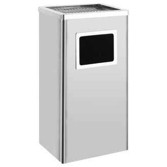vidaXL Papelera Con Cenicero De Acero Inoxidable 45 L Vidaxl