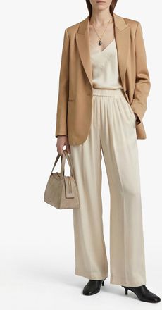 Forte_Forte Forte_forte Satin Blazer With Single Vent, Womens, Beige