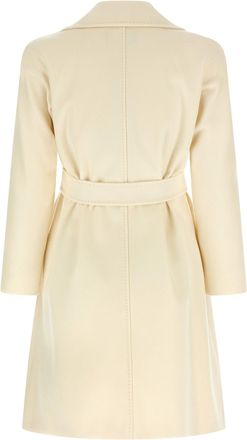 Max Mara Womens White Virgin Wool Coat Clothing