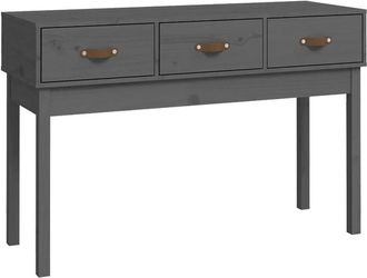 vidaXL Mesa consola de madera maciza de pino gris 114x40x75 cm vidaXL