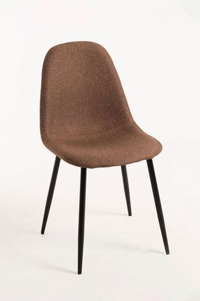 Regalos Miguel Sillas Comedor - Silla Black Teok Tela - Marr&oacute;n