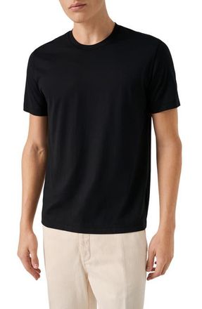 Eton Silk & Cotton T-Shirt in Black at Nordstrom, Size Xx-Large