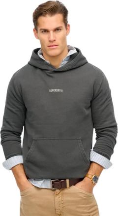 Superdry Logo Sweatshirt met Verstelbare Capuchon - Heren - Hoodies - Zwart - S - Hoodies & sweatvesten