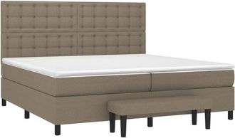 vidaXL Cama Box Spring Con Colch&oacute;n Tela Gris Taupe 200x200 Cm Vidaxl