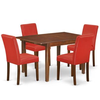 East West Furniture Dining Room Set Mahogany, NOAB5-MAH-72
