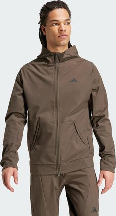 adidas adidas Performance Mens Designed for Training COLD.RDY Full-Zip Hoodie - Dark Green Recycled Material - Size 3XL