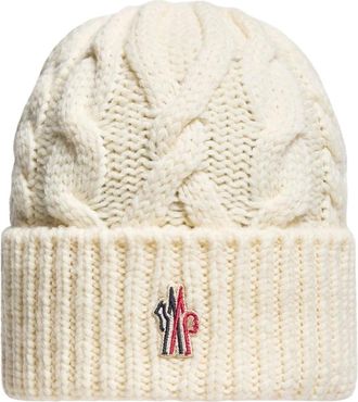 Moncler Berretto Tricot Beanie - - Accessories - Donna - Bianco - ONE SIZE