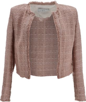 Iro Iro Shavani Fringe Jacket in Pink Cotton