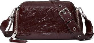 Tory Burch Perry Voyager Crinkled Patent Leather Crossbody Bag in Albarossa at Nordstrom