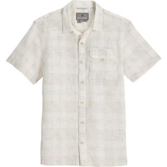 Royal Robbins Hempline Spaced Short Sleeve Hemp Blend Button-Up Shirt in Chalk at Nordstrom, Size Xx-Large