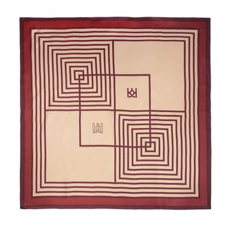 Kazar Accessoires, Dames, Bruin, ONE Size, Elegante zijden sjaal met geometrisch patroon