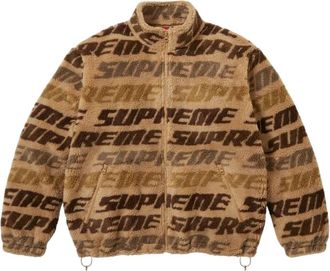 SUPREME FW26 Repeat Jacquard Fleece Jacket Tan SUP-FW26-041-TAN