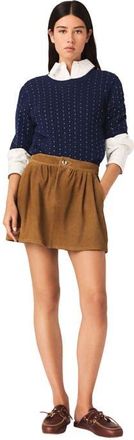 Maje Short suede skirt in Camel at Nordstrom, Size 42 Eu