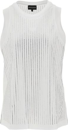 Emporio Armani Sleeveless Tops, female, White, Size: XS Sleeveless Top